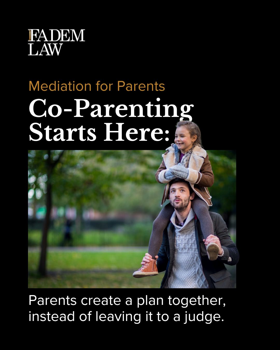 Children thrive when parents work together, even after separation. 🌿Mediation helps parents create custody and visitation plans that are:🤝 Collaborative💡 Flexible💙 Child-focusedAt Fadem Law, we guide parents through mediation to build solutions that put kids first. Ready to explore mediation?📩 Send us a message today.