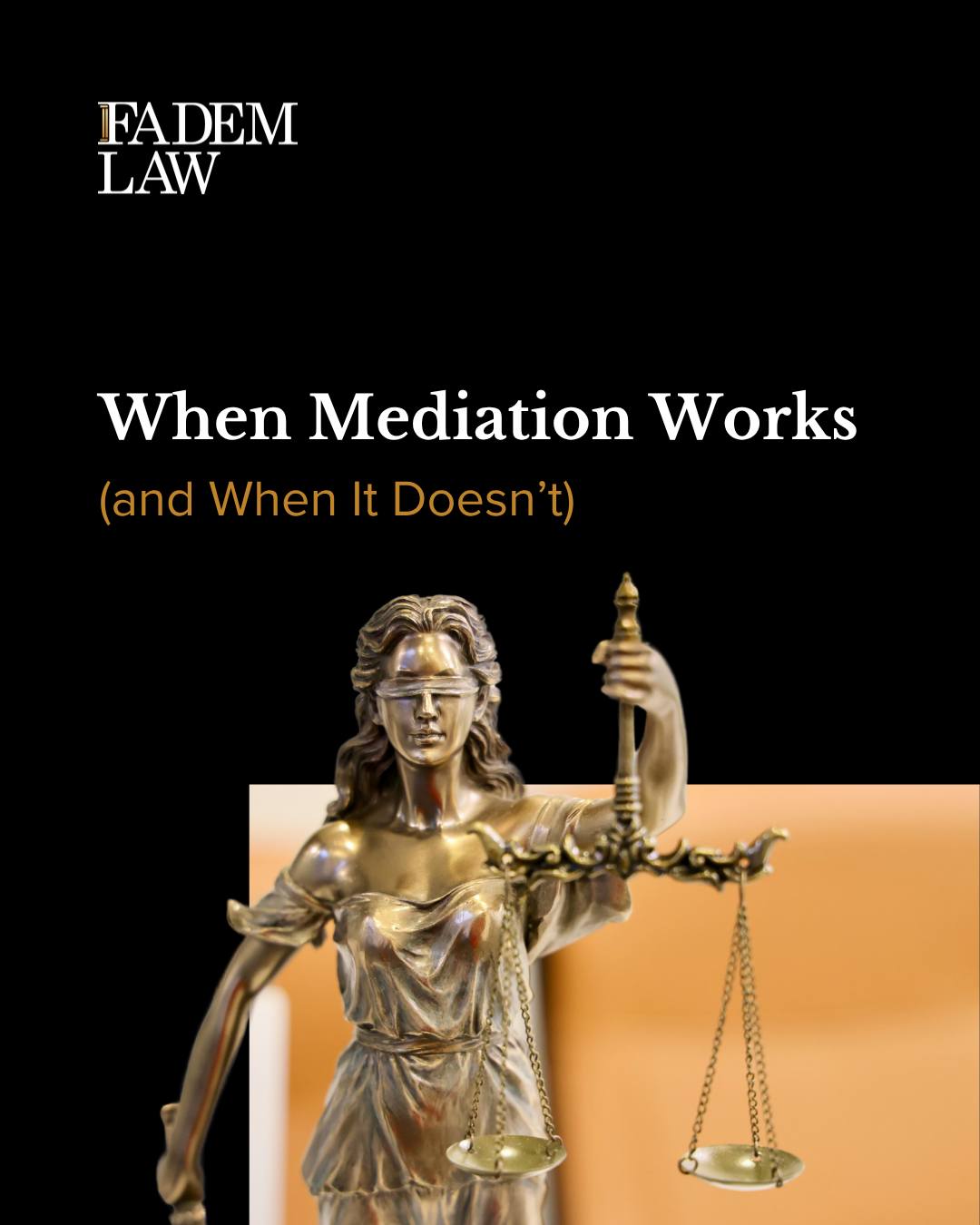 Mediation isn’t one-size-fits-all. 🌿It works best when both parties are willing to communicate and focus on solutions. But in cases of abuse, manipulation, or complete refusal to cooperate, court may be the safer path.At Fadem Law, we’ll help you understand if mediation is right for your unique situation — and guide you with compassion, whichever path is needed.📩 DM us today to schedule a consultation.Comment 🤔 if you’ve ever wondered if mediation could work in your case.