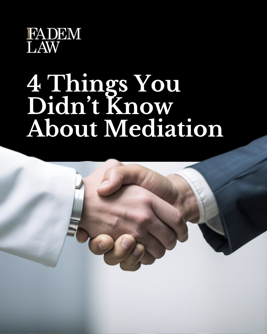 Court isn’t your only option. Mediation gives families the chance to resolve disputes with dignity, privacy, and compassion. ✨Whether you’re facing divorce, custody, or support decisions, mediation helps you stay in control of the outcome.At Fadem Law, we guide families through the mediation process with care and experience. Ready to see if it’s right for you?📩 Send us a message to book a consultation.